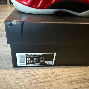 Nike Air Foamposite One Red and White Sneakers